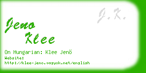 jeno klee business card